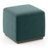 Tetra Square Solid Wood Coffee Table With Seats In Danish Walnut Finish In Multicolour Fabric