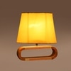Devansh Yellow Cotton Table Lamp With  Wood Natural Base -6