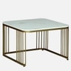 Funimet Square Metal Nesting Coffee Table Set Gold Finish White Porcelain Top Set Of 2
