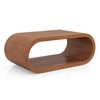 Keno Solid Wood Rectangular Coffee Table In Amber Walnut Finish