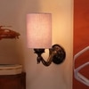 Devansh Metal Electric Wall Light in Antique Gold Colour with Grey Shade Count of 1 Light