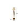 Cavern Wooden Floor Lamp with Brown Base and Jute Fabric Lampshade