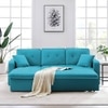 William  Pull Out Sofa cum Bed  in Turquoise Colour