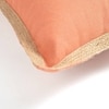Coral Jute Border Cushion Cover