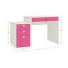 Eskada Kids Study Desk cum Printer Table with 4 Drawers in Barbie Pink Colour
