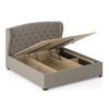Holmebrook Upholstered Storage Bed In Hydraulic in King Size Shitake Beige Colour