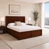 Nivaan Solid Wood Compact Queen Bed Box Storage Provincial Teak Finish Mattress 60 x 72 Inches