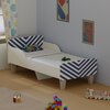 Minimalist Kids Toddler Bed in White and Blue Stripes