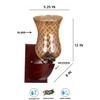 Devansh Solid Wood Electric Wall Light in Brown Colour with Lavender Shade Count of 1 Light