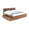 Nikos Sheesham Wood King Size Bed With Drawer Storage In Teak Finish