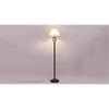 Opal Off White Fabric Floor Lamp with Black Iron Base