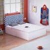Brightside Engineered Wood Drawer Storage Bed in White Colour