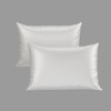 Stoa Paris Satin Pillow Covers,  Premium Plain Pillow Cover Set of 2, 68L x 45W cms - Vanilla White