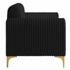 Veniza Velvet 2 Seater Sofa In Black Colour