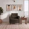 Winston 1 Seater Fabric Sofa in Fossial Brown Colour