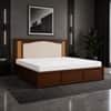 Riva Solid Wood Comfort King Bed Hydraulic Storage Provincial Teak Finish Mattress 72 x 78 Inches