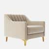 Fame Velvet 1 Seater Sofa in Cream Colour