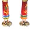 Desert Art Metal Handpainted Rural Lady Showpiece Set of 2 in Red Colour