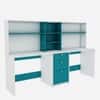 Natsu Twin Home Office Table Frosty White and Ocean Green
