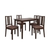 Monterey 4 Seater Dining Set with 4 Chairs (Rubberwood, Dark Cappuccino Finish)