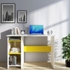 Woodbuzz Duke Engineered Wood Finish Study Table In Frosty White And Yellow