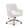 Doe Buck Lotsee Modern White Boucle Office Chair