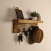 Baxter Wooden Wall Shelf Organiser With Key Holders