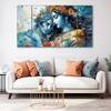 The Castle Decor Premium Radha Krishna Wall Art Wooden Framed Digital Painting 27x48 Inch (Style 3)