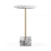 Faro White Panther Side Table in Gold Finish