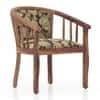 Bella Solid Wood Lounge Chair Finish Teak with Chintz Floral Colour