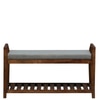 Tonsberg Solid Wood Shoe Rack with Seating in Walnut Brown finish