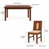 Globally Indian Sabine Solid Sheesham Wood 6 Seater Dining Table Set 6 Chairs Teal Blue