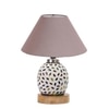 Devansh Conical Grey Cotton Shade Lamp With Wood & Mosaic Glass Base For Decoration/Office/Home/Gifting/Study For Decoration/Office/Home/Gifting/Study -(10X10X14.5) Inches -A