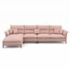 Aurora Sectional Sofa with Left Chaise Lounge Blush Pink