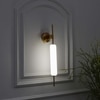Kuombi Integrated 3 Light Led Wall Fitting In Brass Finish Metal With Milky White Glass