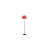 Alysiah Red Fabric Floor Lamp with Black Iron Base