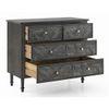 Elisa Solid Wood Chest of 4 Drawers in Antique Grey Finish