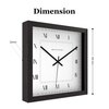 Square Wooden Wall Clock with Roman Numeral Dial and Minute Track