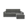 Apollo Compact Sofa (Colour : Ash Grey Velvet, Cushion : Soft, Back Type : Regular, Seating Capacity : Right Aligned 2 Seater + Right Aligned Chaise)