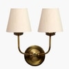 Devansh Metal Electric Wall Light in Gold Colour with off-white Shade Count of 2 Lights