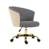 Doe Buck Paolo Beige Houndstooth Upholstered Swivel Office Chair