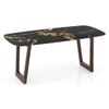 Adria Copa Cabana Black Stone 6 Seater Dining Table In Dark Sheesham Finish