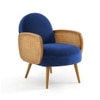 Holden Cane Accent Chair in Navy Blue Colour