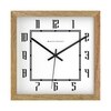 Minimal Square Wooden Wall Clock with Stylised Numerals and Clean Frame