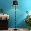 Brendan Black Fabric Floor Lamp with Black Iron Base