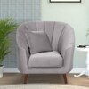 Nilo Velvet  1 Seater Sofa in Grey Colour