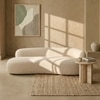 Luxelounge Wood 2-Seater + Ottoman With Upholstery Non Storage Sofa In White Colour