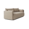 Cozychic Wood 3 Seater With Upholstery Non Storage Sofa In Beige Colour