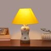 Devansh Conical Yellow Cotton Shade Lamp With Wood & Mosaic Glass Base For Decoration/Office/Home/Gifting/Study For Decoration/Office/Home/Gifting/Study -(10X10X14.5) Inches -A