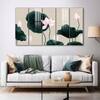 The Castle Decor Lotus Wall Painting Wooden Framed 27x48 Inch (Style 1)